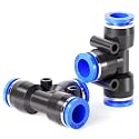 TAILONZ 10mm Push to Connect Tee Fitting 3-Way for 10mm Tube PE-10 10Pcs