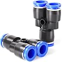 TAILONZ 4mm Push to Connect Y Spliter Fitting 3-Way for 4mm Tube PY-4 10Pcs