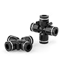 TAILONZ PNEUMATIC 4 Way 1/2 Inch OD Straight Push Fittings Plastic Quick Release Connectors Air Line Fittings PZA-1/2 (Pack of 5)