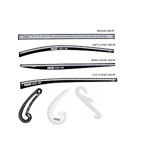 tailoring material sewing ruler plastic black 7 inch