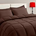 TAIMIT Brown King Comforter Set - 7 Pieces, Bed in a Bag Bedding Sets with All Season Soft Quilted Warm Fluffy Comforter,Flat Sheet,Fitted Sheet,2 Pillow Shams,2 Pillowcases