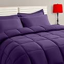TAIMIT Purple Full Size Comforter Set - 7 Pieces, Bed in a Bag Bedding Sets with All Season Soft Quilted Warm Fluffy Reversible Comforter,Flat Sheet,Fitted Sheet,2 Pillow Shams,2 Pillowcases
