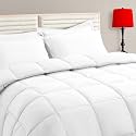 TAIMIT White Queen Size Comforter Set - 7 Pieces, Bed in a Bag Bedding Sets with All Season Soft Quilted Warm Fluffy Reversible Comforter,Flat Sheet,Fitted Sheet,2 Pillow Shams,2 Pillowcases