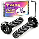 Taiss 10pcs 5/16-18x1-1/2 Flat Head Socket Head Screw,Furniture Bolts,Furniture Screws 304 Stainless Steel,1/4 Bolts Black Zinc Plated Fully Threaded,Countersunk Connector Screws with Hex Spanner