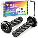 Taiss 10pcs 5/16-18x1 Flat Head Socket Head Screw,Furniture Bolts,Furniture Screws 304 Stainless Steel,1/4 Bolts Black Zinc Plated Fully Threaded,Countersunk Connector Screws with Hex Spanner