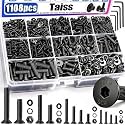 Taiss 1108PCS M2 M3 M4 M5 Screw Kit,Flat Head Metric Bolt Assortment