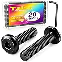 Taiss 20pcs M6 x 40mm Flat Head Socket Head Screw Furniture Bolts,Furniture Screws Stainless Steel 18-8(304),M6 Bolts Black Zinc Plated Fully Threaded,Countersunk Connector M6 Screws with Hex Spanner