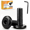 Taiss 20pcs M8 x 16mm Flat Head Socket Head Screw Furniture Bolts,Furniture Screws Stainless Steel 18-8(304),M8 Bolts Black Zinc Plated Fully Threaded,Countersunk Connector M8 Screws with Hex Spanner