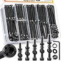 Taiss 220PCS M4 Screw Kit M4 x 30/35/40/45/50mm,Black Hex Socket Head Cap Metric Screws,Bolts and Nuts Washers Assortment Kit,12.9 Grade Alloy Steel Bolts for 3D Printer