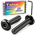 Taiss 25pcs 1/4-20x1-1/2 Flat Head Socket Head Screw,Furniture Bolts,Furniture Screws 304 Stainless Steel,1/4 Bolts Black Zinc Plated Fully Threaded,Countersunk Connector Screws with Hex Spanner