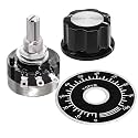 Taiss 2pcs RV24YN20S 50K Potentiometer Single Turn Carbon Film Rotary Taper Potentiometer Used for Inverter speed regulation. Motor speed control + 2pcs A03 knob + 2pcs dials (B503 50K ohm)