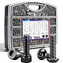 Taiss 3670PCS Metric Screw Assortment M2 M3 M4 M5 33 Sizes Button & Socket Head Screws,Hex Bolts and Nuts Kit Flat/Lock Washer, Metric Bolts and Nuts Assortment with Handheld Box