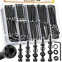 Taiss 420PCS M3 Screw Kit M3 x 30/35/40/45/50mm,Black Hex Socket Head Cap Metric Screws,Bolts and Nuts Washers Assortment Kit,12.9 Grade Alloy Steel Bolts for 3D Printer