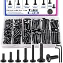 Taiss 80PCS Flat Head Hex Socket Cap Screws Bolts 7 Sizes 1/4-20x3/4 1" 1-1/4" 1-1/2" 2",5/16-18x1 1-1/2" 304 Stainless Steel Furniture Bolts,Full Thread Furniture Screws with Hex Wrench