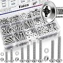 Taiss Machine Screws Nuts and Bolts Assortment Kit,304 Stainless Steel Bolts and Nuts Kit,#6-32#8-32#10-24 8 Sizes Phillips Pan Head Bolt and Nut & Washers,237PCS Machine Screw Assortment