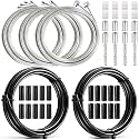 Taiss Universal Bicycle Brake Cable,Bicycle Shift Derailleur Bike Cable Housing Kit with O-Rings End Caps for Mountain Road Bike Repair（red/Black）