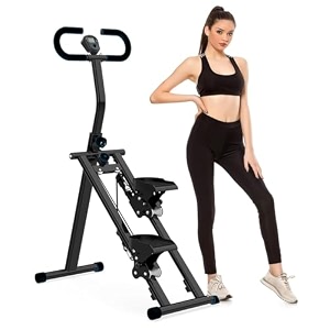taithi stair stepper vertical climber exercise machine with adjustable handlebar amp pedals  full-body workout weight loss amp cardio trainer  compact hydraulic stair master black