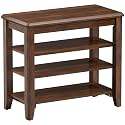 Taitiy Shoe Bench with 3 Tier Adjustable Shelves Rubberwood Entryway 23.6''