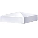 Taiyin 1 Pcs White Vinyl Fence Post Caps Pyramid PVC, 5 x 5 Inch, Classic