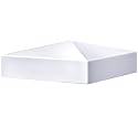Taiyin 1 Pcs White Vinyl Fence Post Caps Pyramid PVC, 4 x 4 Inch, Classic