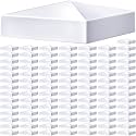 Taiyin 100 Pcs Pyramid White PVC Vinyl Post Top Caps, Fence and Deck Post Caps for Vinyl Fence Posts (5 x 5 Inch)