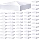 Taiyin 48 Pcs Pyramid White PVC Vinyl Post Top Caps, Fence and Deck Post Caps for Vinyl Fence Posts (4 x 4 Inch)