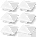 Taiyin 6 Pcs White Vinyl Fence Post Caps Pyramid PVC, 5 x 5 Inch, Modern