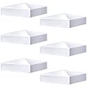 Taiyin 6 Pcs White Vinyl Fence Post Caps Pyramid PVC, 6 x 6 Inch, Classic