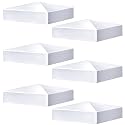 Taiyin 6 Pcs White Vinyl Fence Post Caps Pyramid PVC, 4 x 4 Inch, Classic