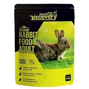 taiyo pluss discovery adult rabbit food - 250 g pouch  high fibre pelleted sticks with alfalfa for growth  complete nutrition for adult rabbits  supports strong bones amp teeth