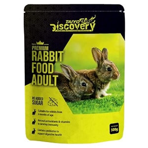 taiyo pluss discovery adult rabbit food - 500 g pouch  high fibre pelleted sticks with alfalfa for growth  complete nutrition for adult rabbits  supports strong bones amp teeth