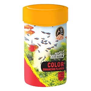 taiyo pluss discovery colour enhancing flakes fish food - 25 g premium slow sinking diet for fishes with krill amp squid for active growth amp colorationall life stages
