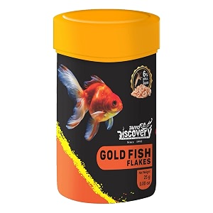 taiyo pluss discovery goldfish flakes fish food - 25 g pack of 1  premium slow sinking diet for fishes with krill amp squid for active growth amp coloration