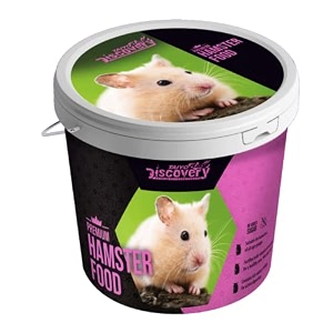 taiyo pluss discovery hamster food - 11 kg 1 kg  100 g free bucket container  high fibre sticks with alfalfa for growth  complete nutrition for hamsters  supports strong bones amp teeth