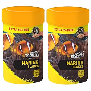 taiyo pluss discovery marine flakes fish food - 525 g 50 g  extra 5 free pack of 2  premium slow sinking diet for fishes with krill amp squid for active growth amp coloration