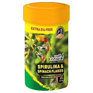 taiyo pluss discovery spriulina amp spinach flakes fish food - 105 g 100 g  extra 5 freepremium slow sinking diet for fishes with krill amp squid for active growth amp colorationall life stages