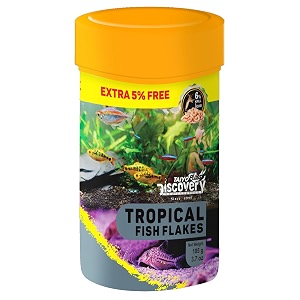 taiyo pluss discovery tropical flakes fish food - 105 g 100 g  extra 5 free pack of 1  premium slow sinking diet for fishes with krill amp squid for active growth amp coloration