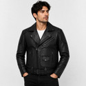 TAJLEATHER Men Solid BikerRiding Jacket