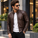 TAJLEATHER Men Solid Leather Jacket