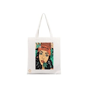 reusable tote bags - 100 organic cotton grocery bags eco-friendly multi-purpose sturdy canvas with 15kgs capacity - multiple stylish designs