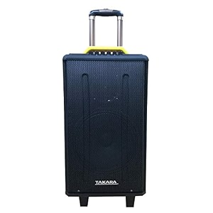 takara karaoke trolley speaker portable multimedia bluetooth audio recording usb sdtf aux pa system with 2 wireless uhf mic remote control fm trolly outdoor party speakers t-5112a