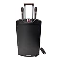 Takara T 8090 Karaoke Speaker Trolley Portable Multimedia Bluetooth; Audio Recording; USB; SD; TF; AUX PA System with 2 Wireless UHF Mic; Remote Control; with LED Light (Black)
