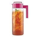 Takeya Airtight Pitcher - Durable BPA-Free Eastman Tritan Odor/Stain-Resistant Leakproof Lid for Iced Tea/Water Easy-Grip Silicone Handle Spill-Free Spout Fridge-Friendly Made in USA 2 Quart/Raspberry