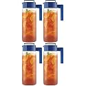 Takeya Patented and Airtight Pitcher Made in the USA, 2 Quart, Blueberry, 10034 (Pack of 4)