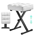 Takira Keyboard Bench Adjustable Piano Stool with Thick Soft Cushion, White