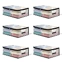 TAKIVA Pack of 6 Saree Covers with Zip Transparent | Cloth Storage Bags for Clothes | Saree Covers for Storage | Saree Plastic Covers for Storage | Storage Bags for Clothes Large