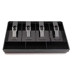 metal large cash box with lock  tiered money coin tray and bill slots  portable and compact  keys  abs material combination lock cash tray 4 slot