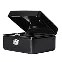 Metal Large Cash Box with Lock | Tiered Money Coin Tray and Bill Slots | Portable and Compact | Keys | Cash Box with Money Tray and Combination Loc (MEDIUM MONEY BOX)