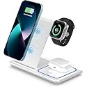 Talabat 15W Wireless Charger Series PD &amp; Qi-Certified with Type C Cable for i-Phone 15/15 Plus/15 Pro/15 Pro Max,14/14 Plus/14 Pro/14 Pro Max, 13/12/11 Series - Black (WHT_3IN1_Stand)