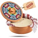 Talavera Terracotta Tortilla Warmer with Lid, Mexican Pottery Tortillero